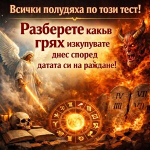 Всички полудяха по този тест! Разберете какъв грях изкупувате днес според датата си на раждане!👇 44 629295350 122182714952593989 5849071691405353932 n