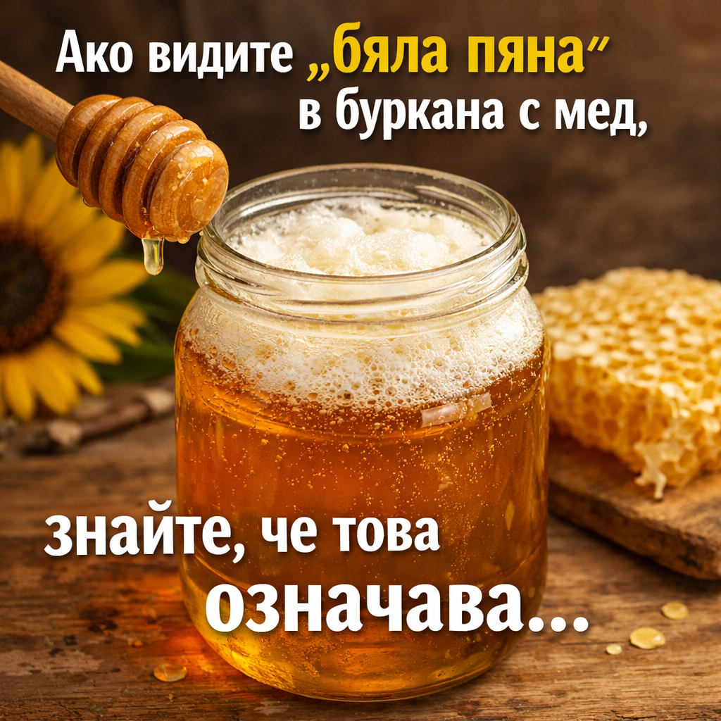 Ако видите „бяла пяна“ в буркана с мед, знайте, че това означава...Вижте повече 👇 3 7f3868ec 7627 434a ba10 52fcb00914c9