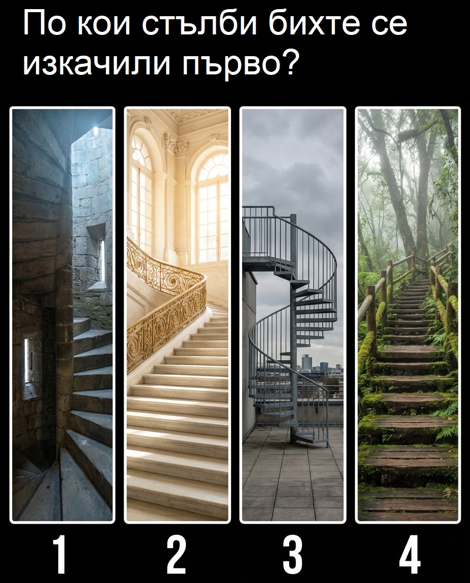 По кои стълби ще се качите първо? Психологически тест, който ще ви удиви. 😱 3 653707914 1611763573846620 6004158617811862317 n