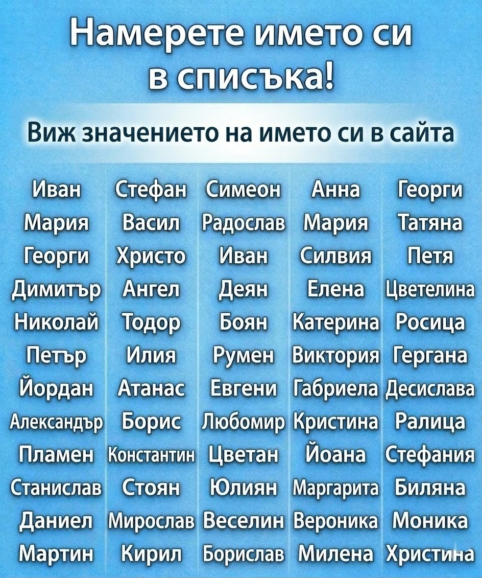 Намерете името си в списъка и вижте какво хубаво послание ви очаква! 3 662506226 990994676834786 301180230702759456 n