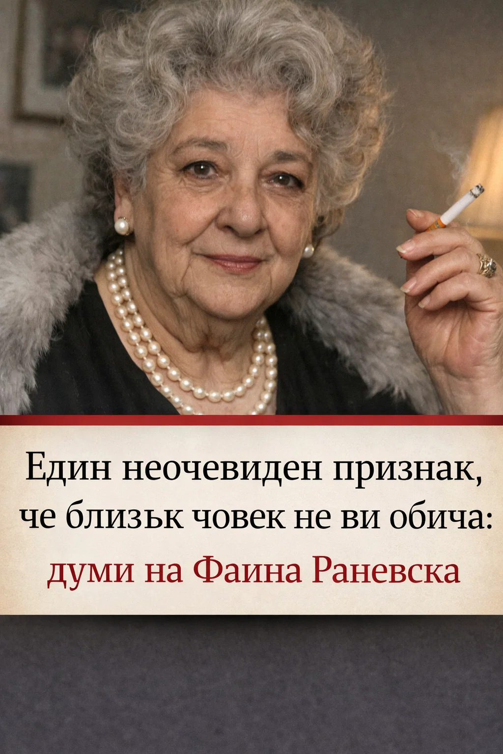 Един скрит признак, че близък човек не ви обича: думи на Фаина Раневска 👇👇👇 3