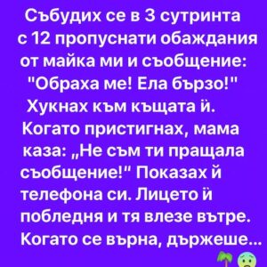 Събудих се в 3 сутринта с 12 пропуснати обаждания от майка ми и съобщение: 👇 38 596517713 122175346448593989 8820801842029337156 n