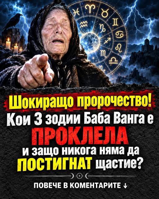 Шокиращо пророчество! Кои 3 зодии Баба Ванга е ПРОКЛЕЛА и защо никога няма да ПОСТИГНАТ щастие? ПОВЕЧЕ В КОМЕНТАРИТЕ ↓ 3 820542996 1560275502569910 7246869933630887916 n