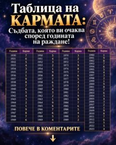 Таблица на кармата: Съдбата, която ви очаква според годината на раждане! ПОВЕЧЕ В КОМЕНТАРИТЕ 👇 28 825267907 1717871867008868 8052989624394586101 n