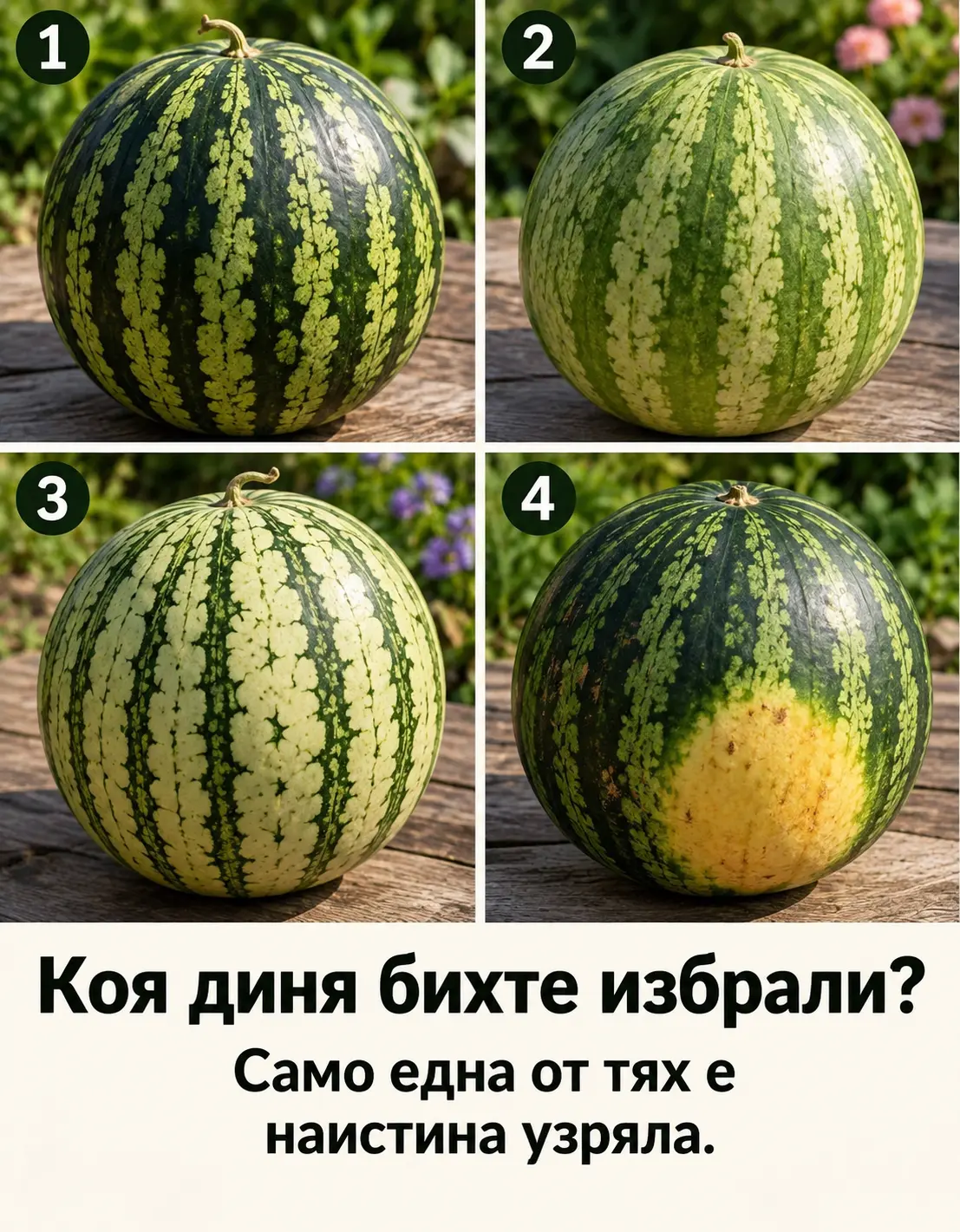 Коя диня бихте избрали? 🍉 Само една от тях е наистина добре узряла. 3 8788fdbf 3b71 495d 929c 98e4c2e3