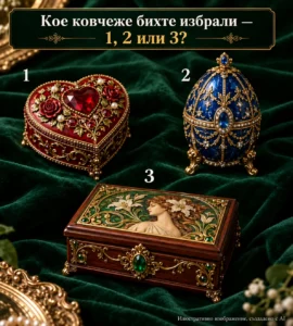 Отворете ковчежето на съдбата: очаква ли ви щастие? Изберете една от кутийките и прочетете пълното тълкуване в първия коментар 👇 20 c6883fac a230 45ef 901d 949acd03