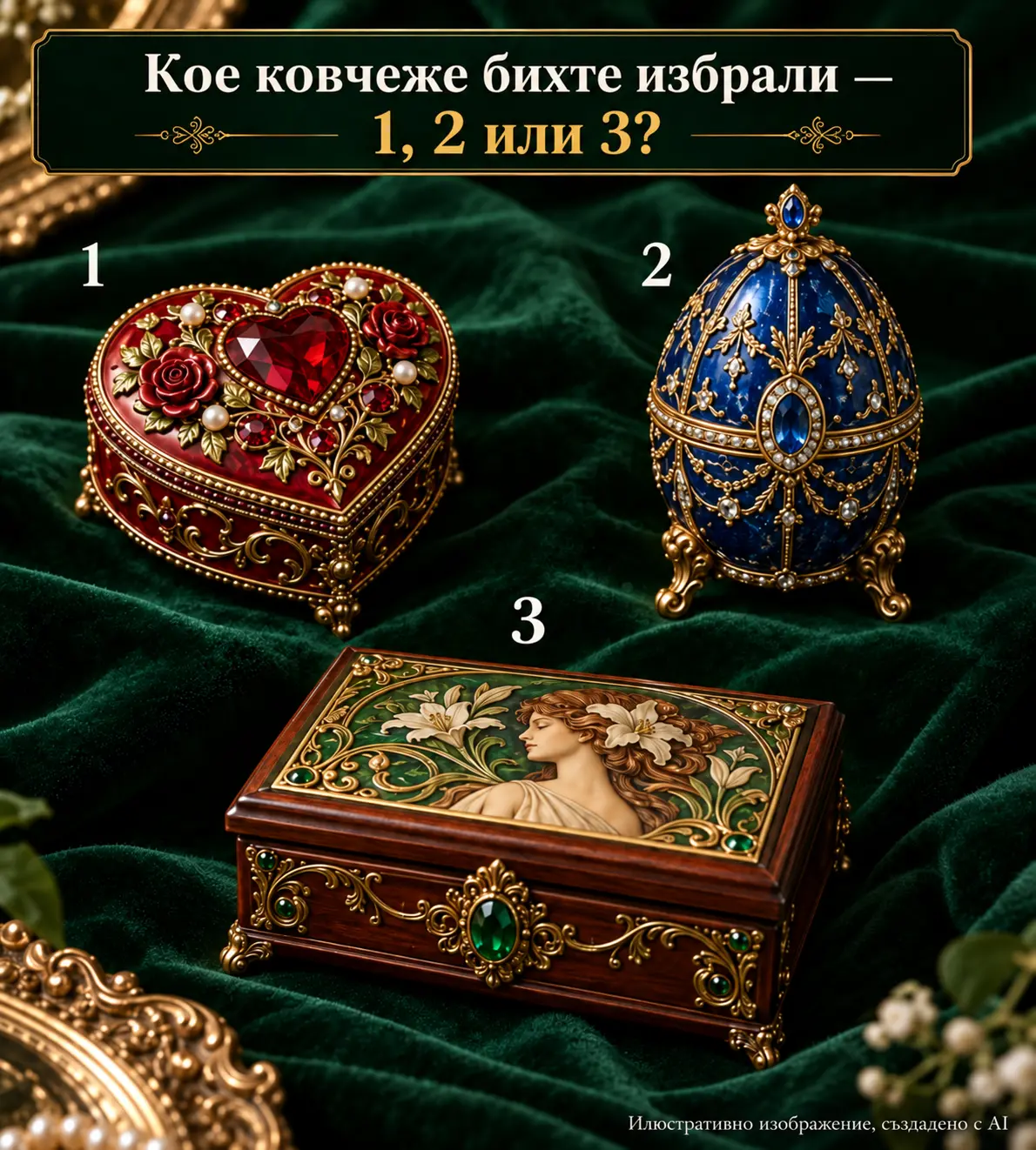 Отворете ковчежето на съдбата: очаква ли ви щастие? Изберете една от кутийките и прочетете пълното тълкуване в първия коментар 👇 3 c6883fac a230 45ef 901d 949acd03